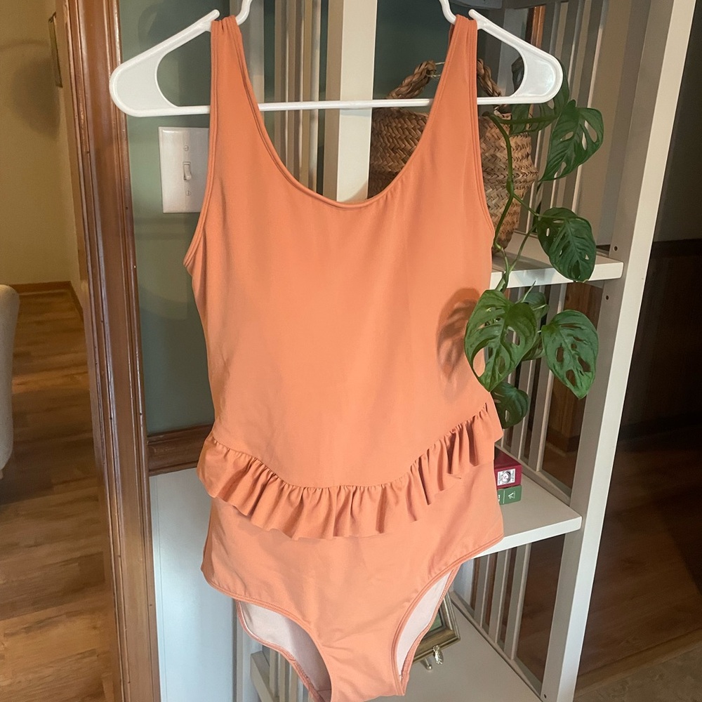 Orange Ruffle Kortni Jeane Swimsuit NEVER WORN